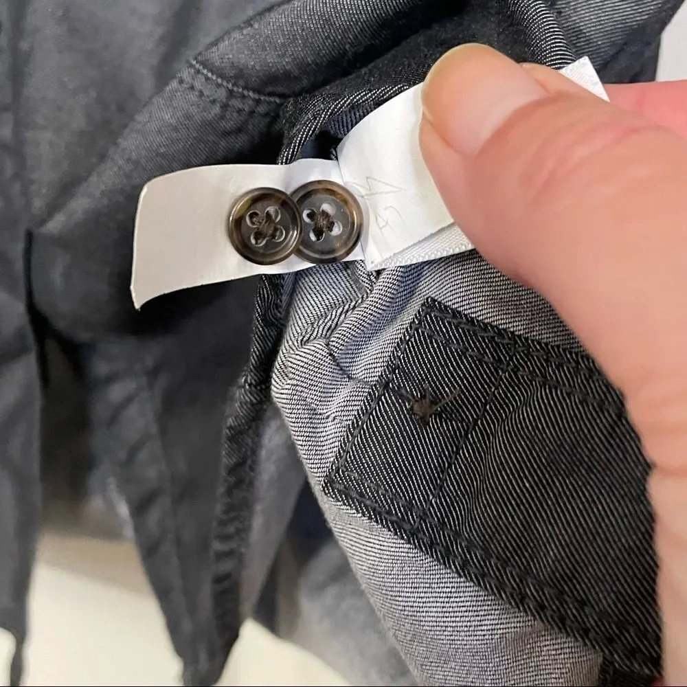 Gap Dark Cotton Drawstring Waist Shirtdress with Pockets, Medium - Picture 13 of 13